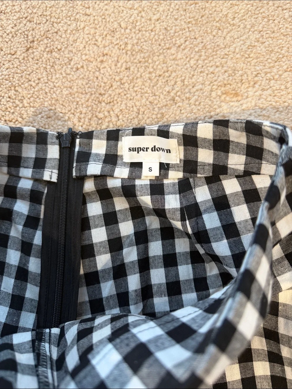 superdown Black & White Gingham Ankle Pants